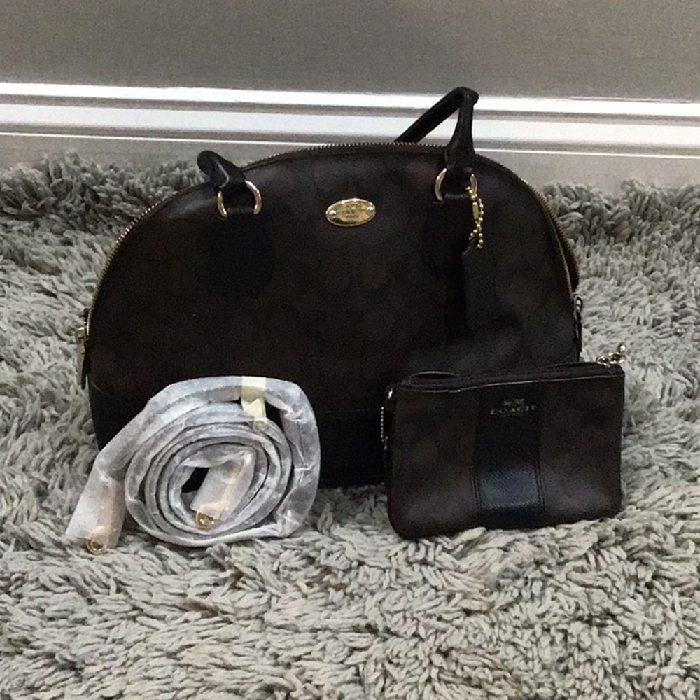 Coach black and brown purse and wallet